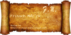 Fritsch Márk névjegykártya